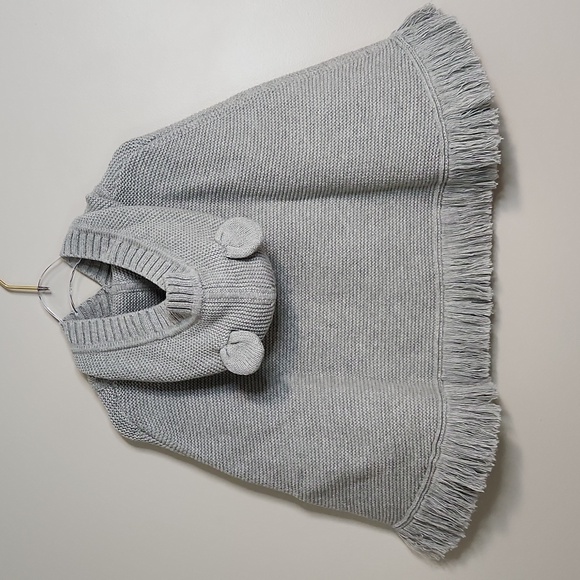 Baby GAP Grey Hooded Poncho, Size 4 ~ EUC - Picture 3 of 6